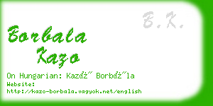 borbala kazo business card